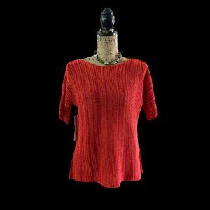 Organic Cotton Linen Sweater Artisan Made Burnished Sunset
